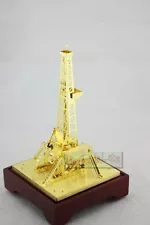 NEW Oilfield Oil Well Derrick Drill Rig Gold color Model Commemorative Edition