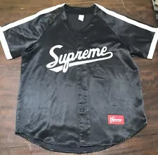 Early Supreme 1 Satin Baseball Jersey Black Xl NYC