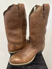 GEORGIA BOOTS G4743 Giant Comfort Core Wellington Brown Leather MENS 8 42 EUC