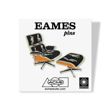 ACME Studio CHARLES & RAY EAMES “Lounge Chair" Lapel Pin Vitra Herman Miller NEW