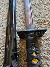 40" Fire Damascus Full Tang Samurai Katana Sword Japanese Ninja with Sheath