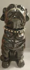 13" Tall Black Ceramic English Bulldog Statue