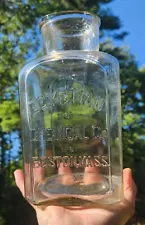 New ListingANTIQUE SCARCE EMBOSSED EGYPTIAN CHEMICAL CO BOSTON MASS EMBALMING LG BOTTLE JAR