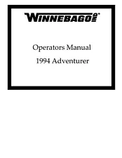 Winnebago Adventurer 1994 Itasca Motor Home Owners Manual User Guide Coil Bound