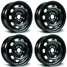 Set of 4 15 Inch Black Steel Wheel Rim for Volkswagen Jetta, RTX X99130N 15x6 5x