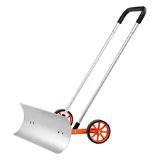 VEVOR Snow Shovel with Wheels 30" Snow Shovel for Driveway Metal Snow Pusher