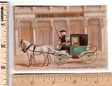 WOOD BROTHERS COACH BUILDERS New York Carriage Mfrs. Clearance Sale Trade Card