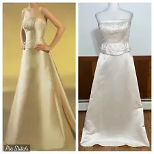 **Gorgeous Pronovias Rolando Strapless Satin Wedding Gown!