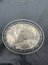 93 PRCA World Champion Grasshopper Bull Belt Buckle