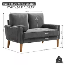 Modern Sofa Loveseat Upholstered Couch for Small Spaces 2 Seat Couches