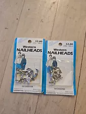 2 Pack VTG EZ International Western Nailheads decor for clothing, Six Shooter