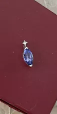 Estate Tanzanite 1 CT & Diamond Platinum Pendant Excellent