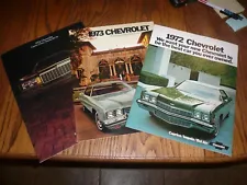 1972 1973 1974 Chevrolet Caprice Impala Bel Air Sales Brochures - 3 for 1 Price