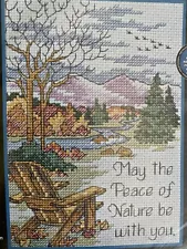 May the Peace of Nature Be With You Cross Stitch Kit NIP 5x7 Adirondack Chair