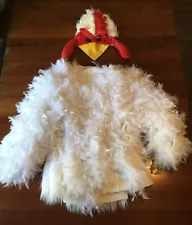 Gorgeous adult white chicken Halloween costume with hat, home-made, used once