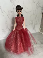 Matilda Pink Red Sparkle Christmas Gown for Vintage / Repro / Silkstone Barbie