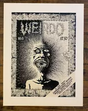 VERY RARE VINTAGE PRINT R. Crumb Comic "Weirdo No.8" B&W Lithograph