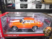 Auto world 1/18 1973 chevy vega GT orange w/ white stripes NIB