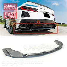 For Corvette C8 Z51 20-2023 Carbon Fiber V2 Add-On Rear Bumper Diffuser Spoiler