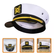 Captain Hats for Men Embroidered Navy Role-playing Costume Accessory Miss