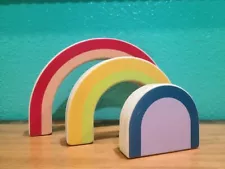 Wooden Rainbow, Boho Decor, Dorm Room Decor, Farmhouse Style