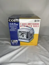 Coby CX-TV1 Analog CRT Television AM/FM Radio 5” B/W Picture Tube Portable WORKS
