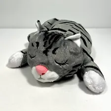 Huggie Kitty Cat Calming Plush Gray Black Stripe Purring Heartbeat Tested Works