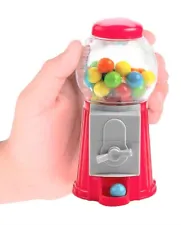 5" Gumball Machine Bank (with GUMBALLS) Classic Red Design - Mini Bubble Gum Ca