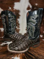 Men's Dan Post Everglades Caiman Crocodile Square Toed Cowboy Boots - Size 9D