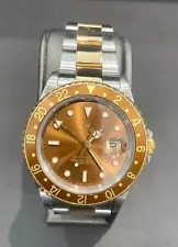 Rolex GMT-Master II Two-Tone 18K Yellow Gold ROOT BEER 40mm 16713