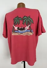 Grenada T-Shirt Adult XL Hammock Dog Caribbean Beach Souvenir Red Comfort Colors