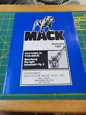 Summer 1981 Mack Fax Truck Magazine/Catalog Driveshaft Glider Kit Etc