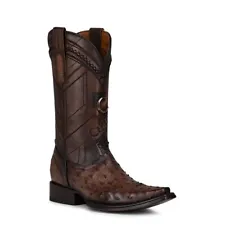 1B2FA1 - Cuadra dark brown dress cowboy ostrich leather boots for men