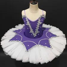 Purple Ballet Dance Costumes Dress Professional Tutu Competition Dancewear Dress